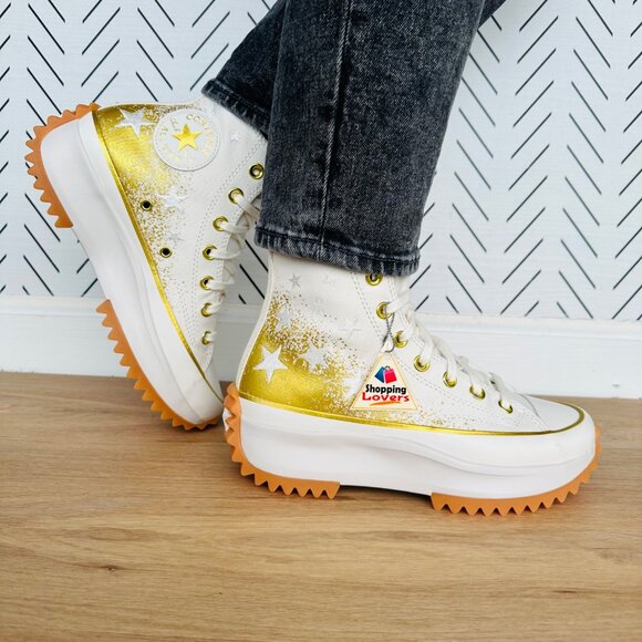 ⭐Converse Run Star Hike Hi Women Shoes Sz 7.5 Embroidered Stars Platform A12900C - Picture 6 of 14
